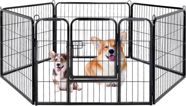 Pet Dog Pen 6 Panel Foldable Cat Puppy Playpen Indoor/Outdoor Enclosure Run Cage