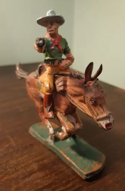 Indianer - Cowboy mit Pferd  Masse Figur von Elastolin VK