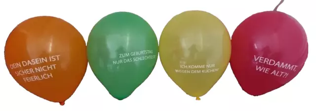 GERMAN Language Balloons for an Abusive Rude and Vulgar Birthday Party FUN JOKES 2