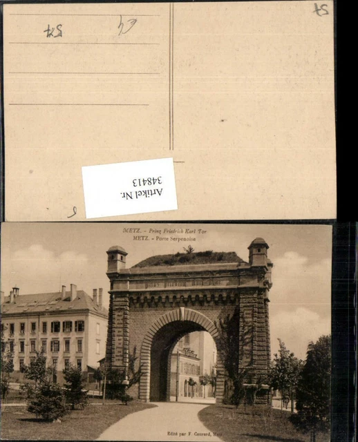 348413,Lothringen Moselle Metz Porte Serpenoise Prinz Friedrich Karl-Tor