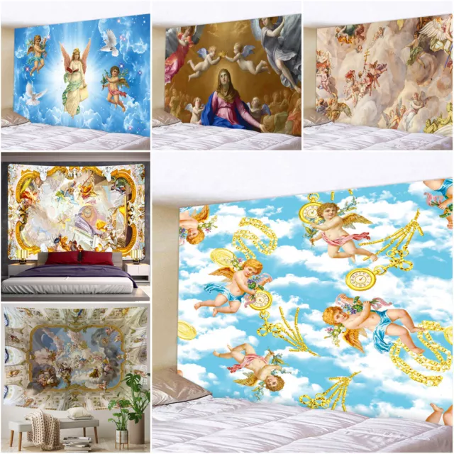 Large Angel Religion Tapestry Wall Hanging Throw Blanket Bedroom Bedspread Decor 2