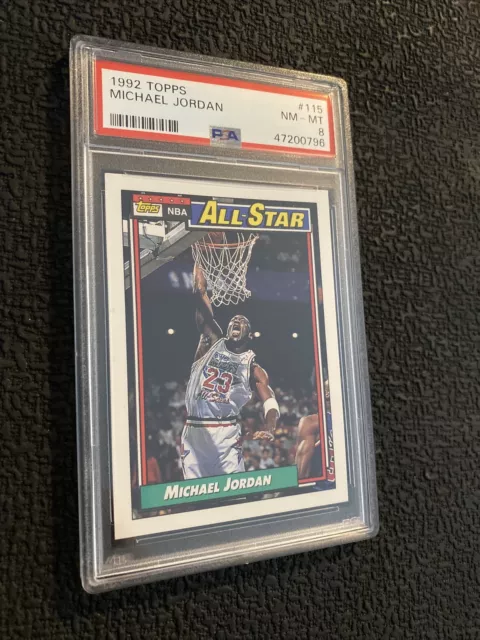 Michael Jordan PSA 8 Topps Collector Card 1992 #115 INVEST All Star Last Dance