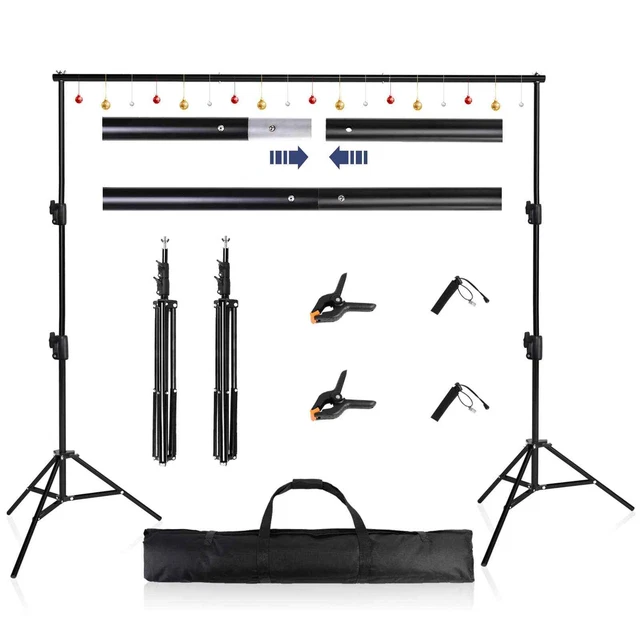 New 6.5 x 10 ft Heavy Duty Backdrop Stand Photo Back Drop Adjustable Background