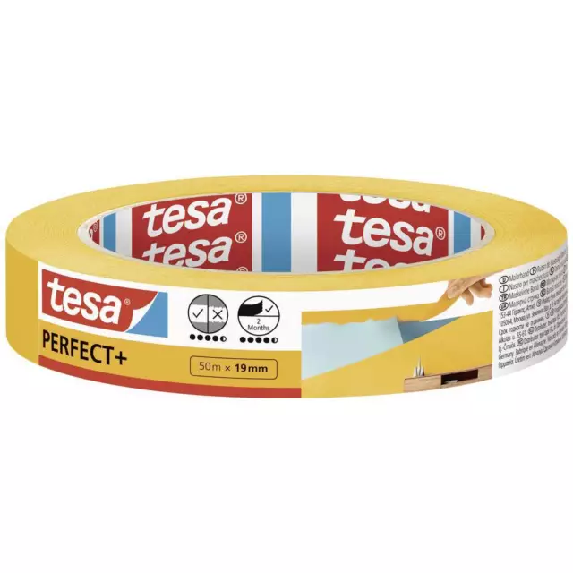 tesa Perfect+ 56536-00000-00 Ruban de masquage pour peinture jaune (L x l) 50 m