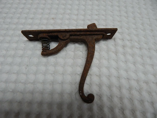 Vintage! 5".25 Cast Iron Push Spring Gate/Door Latch