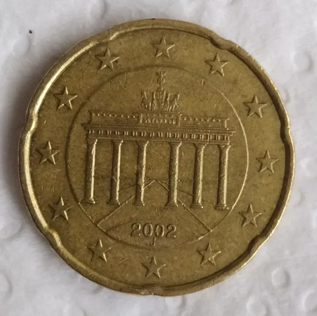 Moneda de 20 céntimos de Alemania año 2002