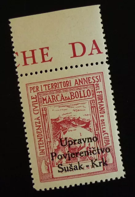 Fiume c1945 Italy Croatia Yugoslavia Ovp. Revenue Stamp - Cent. Venti R10