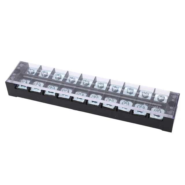 (10 Posizione 4510) Terminale Blocco Barriera Doppia Fila Contatto Universale Ottone 600V