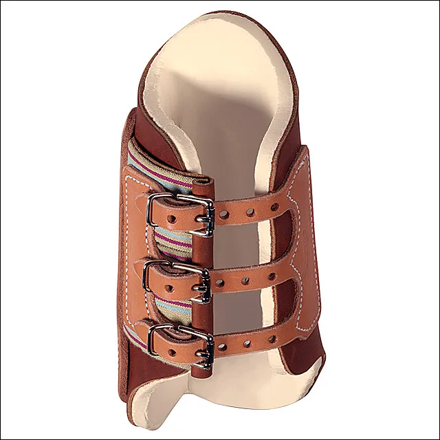 89WL Weaver Harness Leather Horse Leg Splint Rubber Boots Medium Pair Brown