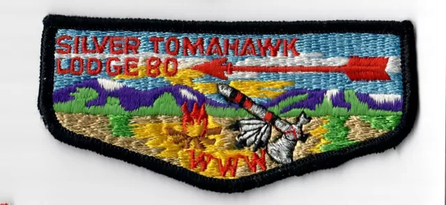 Boy Scout OA 80 Silver Tomahawk Lodge Flap