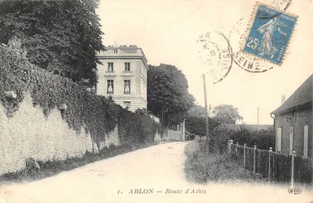 Cpa 94 Ablon Route D'athis