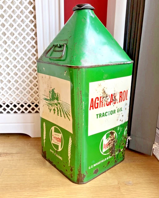 VINTAGE CASTROL 5 Gallon Agricastrol Tractor Oil Can with Original Cap ...