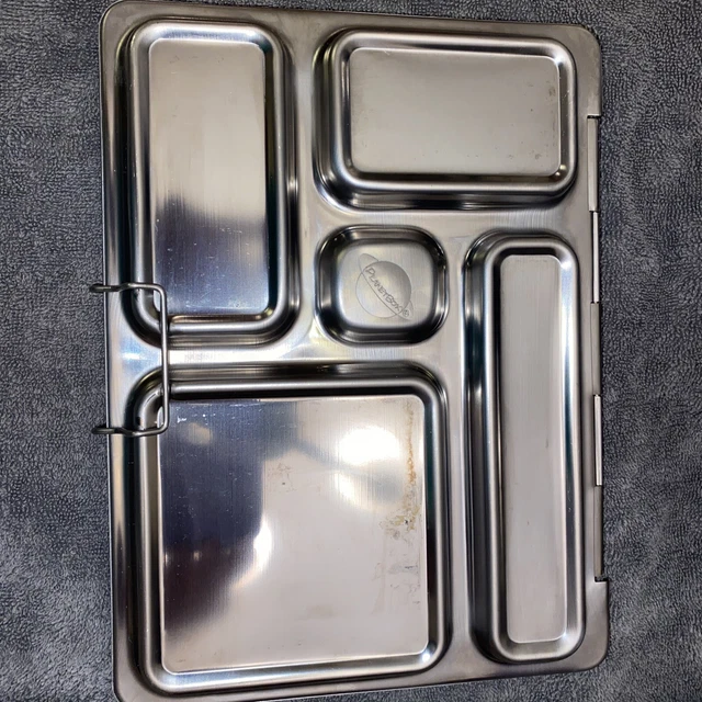 Planet Box Lunch Box, stainless, 5 compartment, includes round container.