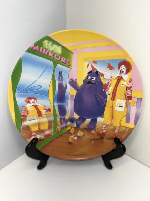 Vintage 1993 McDonald's Plate Fun Mirrors Grimace Ronald Mcnuggets Melamine
