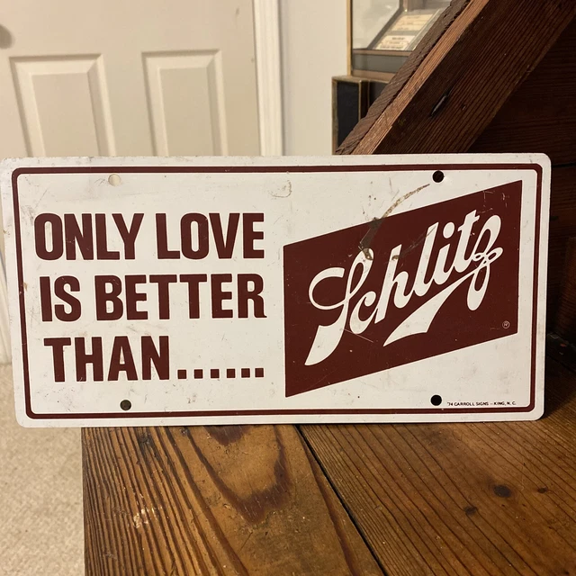 Vintage Schlitz Beer Metal Booster Plate