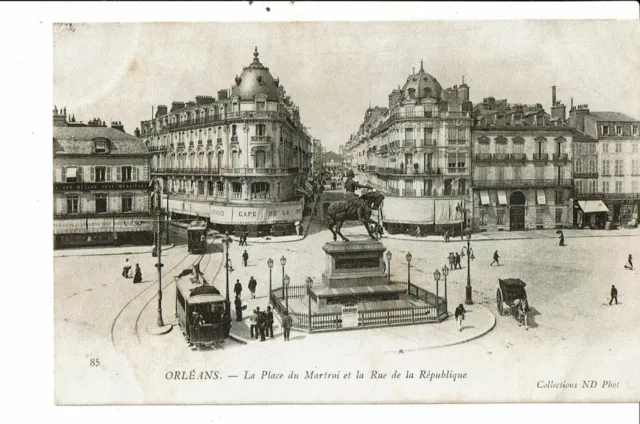 CPA-Carte Postale France-Orléans- Place du Martroi-Rue de la République  -1904 V