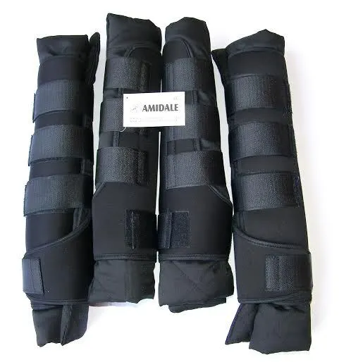Horse Stable Boots / Wraps, Set Of Four, Black, Amidale Sports, Bnwt