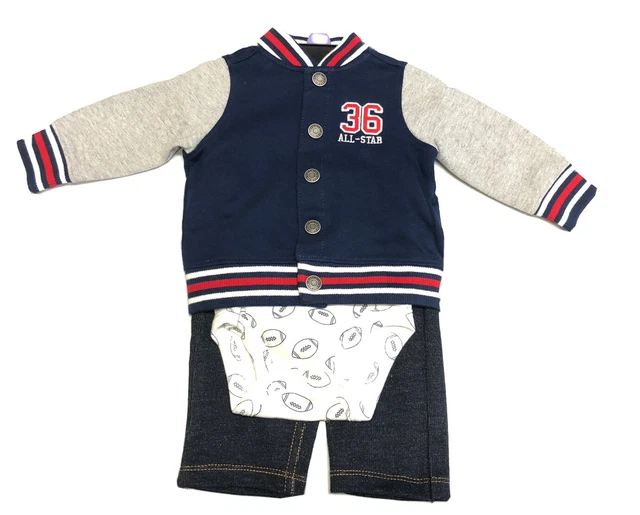 Carters 3 Piece 36 All-Star Boys Infant Jacket Set