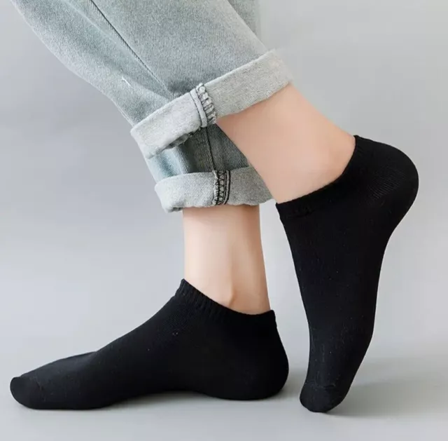 10 bis 50 Paar Sneaker Socken Gr. 35-46 Damen Herren Schwarz Weiß Füßlinge