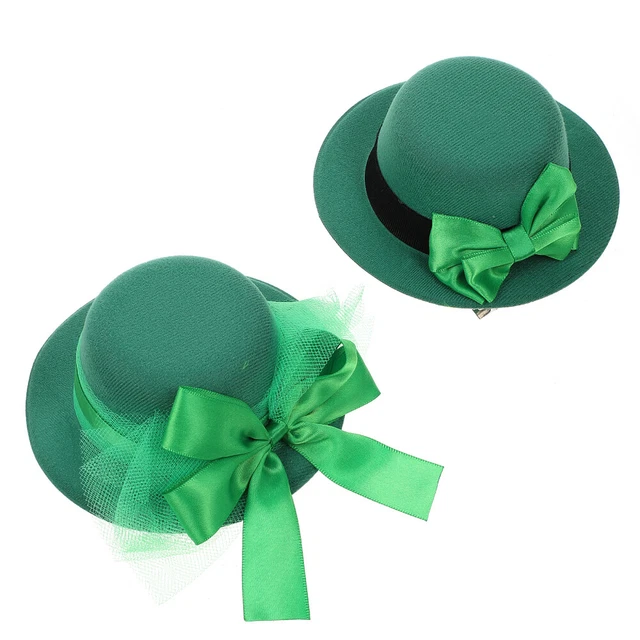 2 pezzi cappello forcine giorno di San Patrizio rete bownot fermagli per capelli festa gioielli per capelli