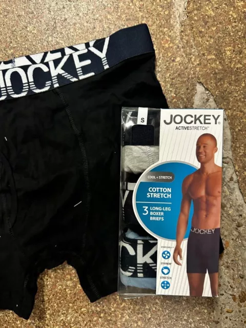 Jockey Mens Random Pack Of 3 Stretch Cotton Long Leg Boxer Short Sizes S M L XL 2