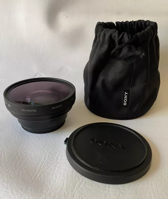 Sony VCL-HG0758 X0.7 Wide Conversion Lens with soft case -Free US Shipping-