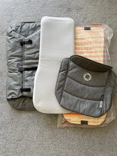 Carrycot Bugaboo Burro 3 incluyendo base de madera y tela gris mezcla