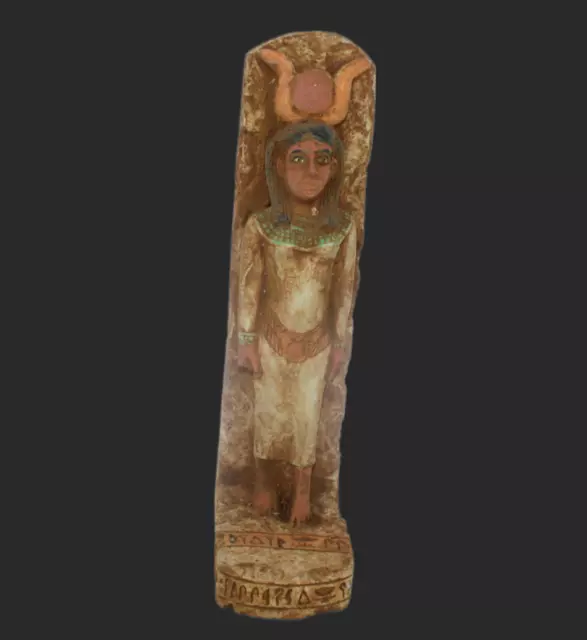 RARO ANTIGUO EGIPCIO ANTIGUO ISIS Hathor Faraón Estatua Egipcia Piedra (BS)