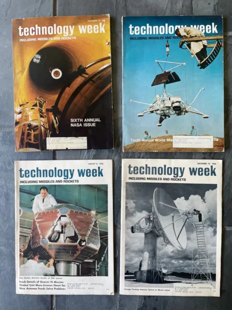4 Lot 1960s MISSILES AND ROCKETS Technology Week Magazine Space Nasa Vtg Astro