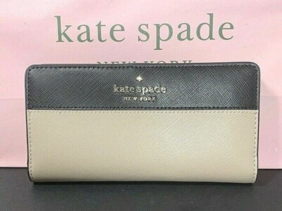 Kate Spade Color Block Staci Leather Slim Large Bifold Wallet WRL00122 New