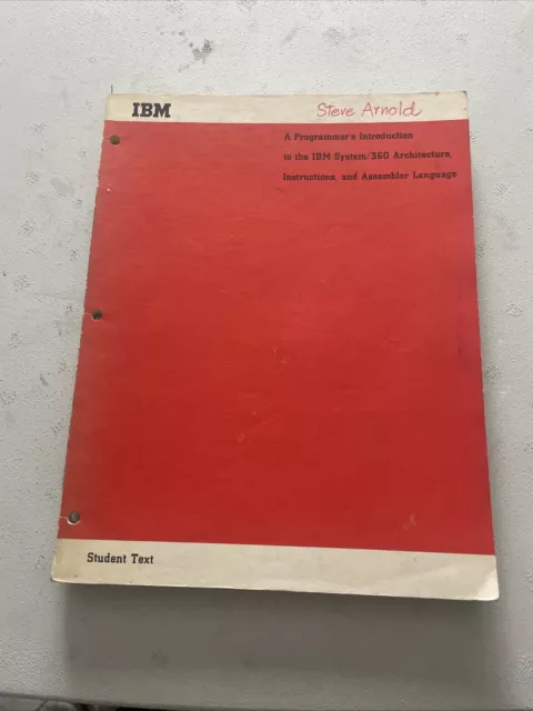 Vintage ibm programmer’s system/360 instructions guide student text