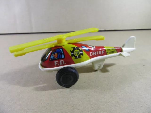 589U Vintage 1970 Toy Old FD Japan Helicopter Chief L 9 CM Sheet Metal Litho