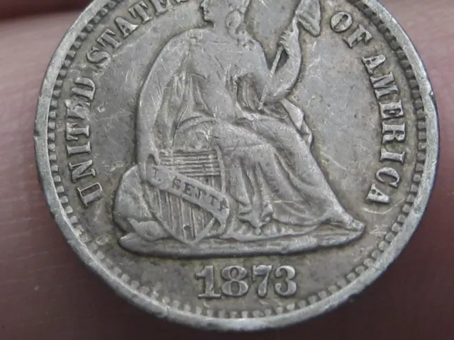 1873 S Seated Liberty Half Dime- VF/XF Details