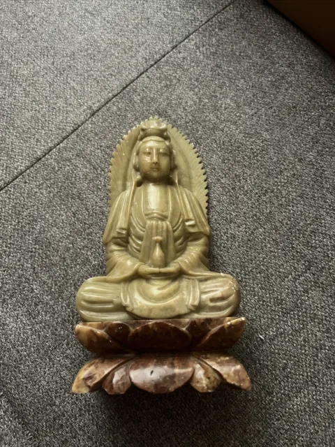 Tableau statue Bouddha avec deux paons (Taille: XXS, Support: Avec Châssis)