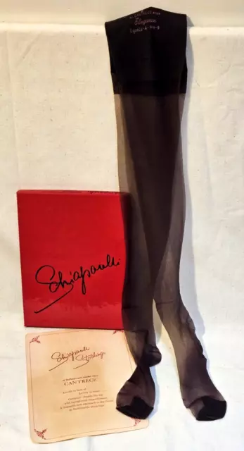 Vintage Schiaparelli Stockings Cantrece Nylon Demi Toe 1 Pair Size 8 1/2 -9