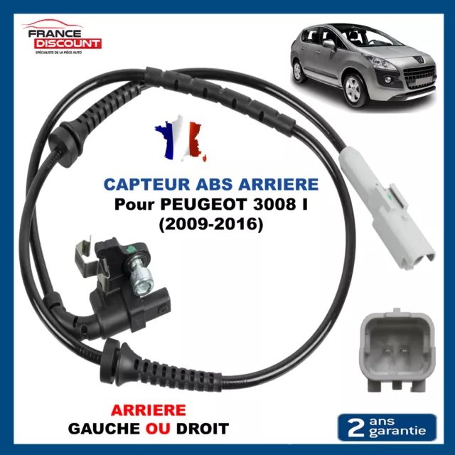 Capteur Vitesse de Roue ABS Arrière GAUCHE ou DROIT Compatible pour PEUGEOT 3008