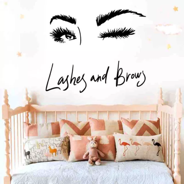 Eye Lashes Extensions Beauty Salon Wall Decor Eyebrows Make Up Wall Sticker.U#km