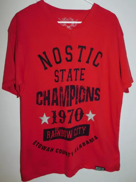 Nostic Adult Medium V-Neck T-Shirt, Rainbow City 1070 Champs