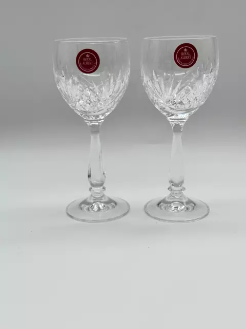 A Pair of Royal Albert Regency Sherry Glasses Vintage 1992