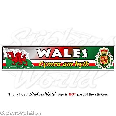 Galles Gallese bandiera-stemma Cymru am byth UK 180mm Adesivo in Vinile Adesivo