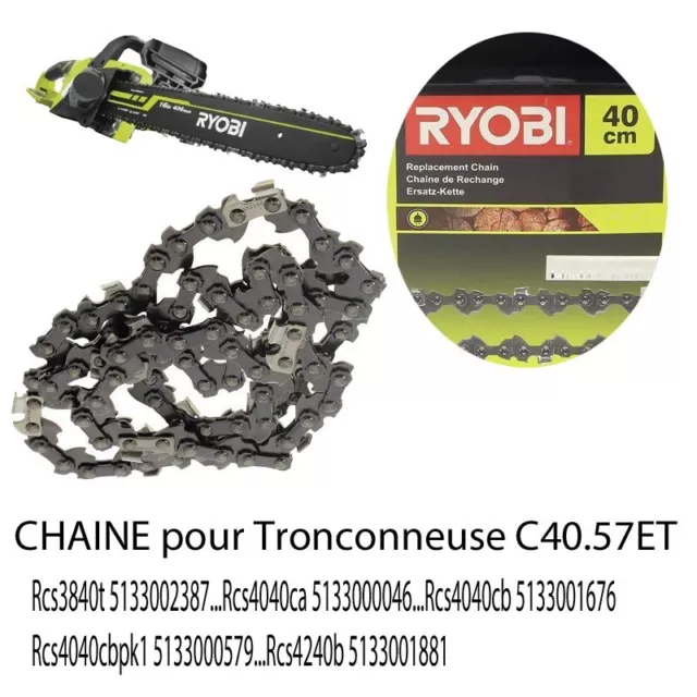 Tronçonneuse électrique CHAINE pour RYOBI Guide 40 cm RCS2340B2C