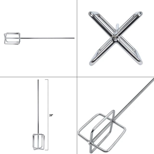 24 In. Professional Chrome-plated Steel Thinset And Grout Mixing Paddle For Co