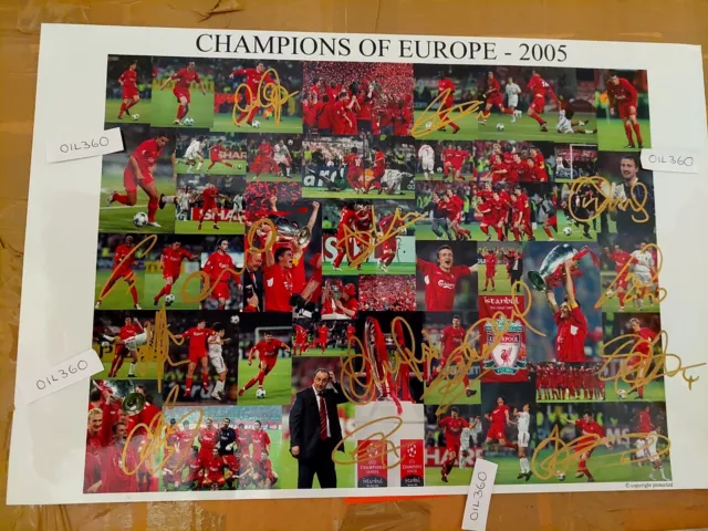 Liverpool FC Champions League Final 2005 Istanbul Hand Signed X14 UACC COA Mint 2