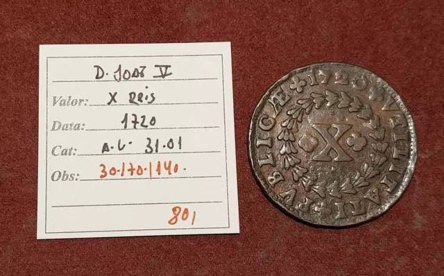 portugal X reis 1720 D.Joao V - good condiiton & rare type