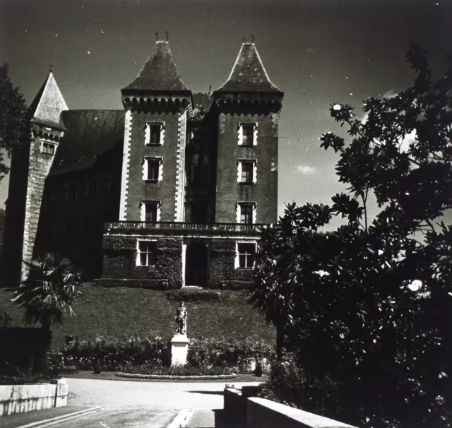 FRANCE Château de Pau c1930 Photo Vintage Plaque verre V35L25n21