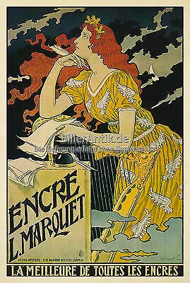 Encre L Marquet Eugene Grasset Tinte Harfe Jugendstil Plakat Plakate A3 339
