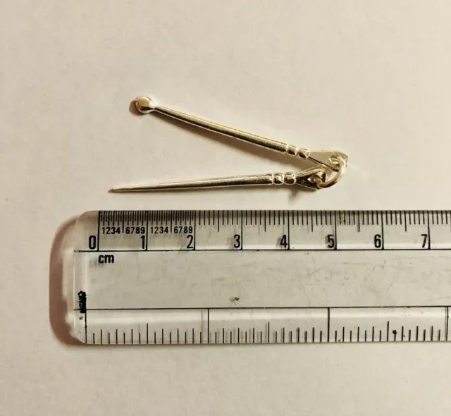 925 Sterling Silver Toothpick + Ear Cleaner Set - Plain 3.3-3.5 gram Free Ship