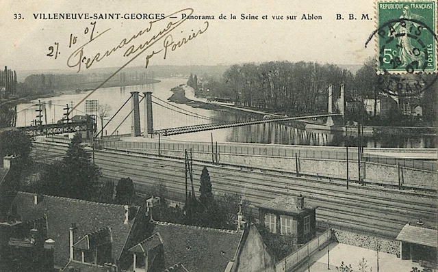 CPA 94 - Panorama of the Seine and view of Ablon
