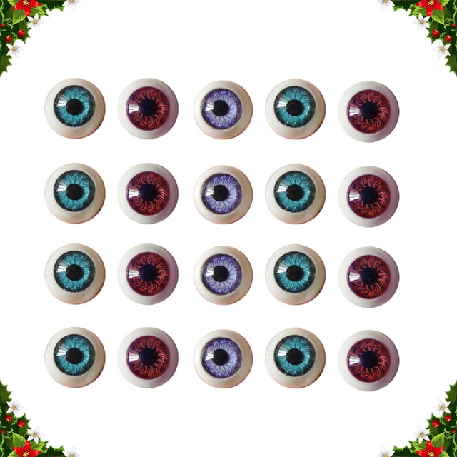 100PCS Diy Fake Eyes Glass Eye Cabochons Glass Flatback Eyes Doll Eyeballs