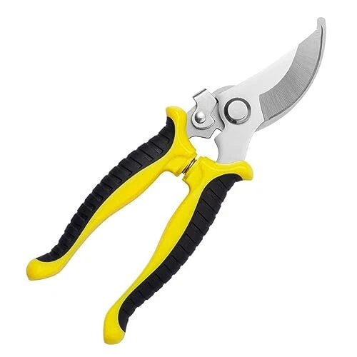 XPEX Ciseaux De Jardin Jaune,Ciseaux De Jardin Avec Poignée De Verrouillage Cise